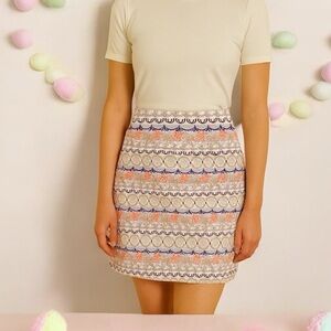 LOFT Women's Paisley Pattern Shift Skirt